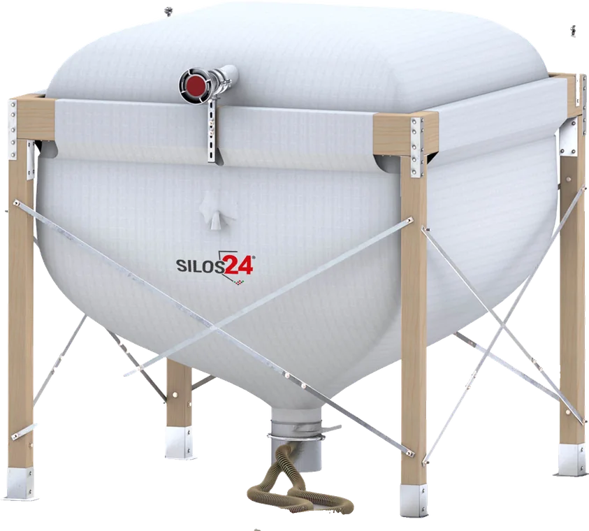 Textilsilo für Pellets von Silos24 auf Holzgestell