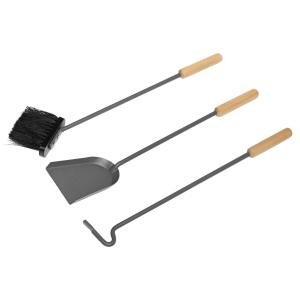 Raik Kaminbesteck 3-tlg OTTO, grau, mit Holzgriff