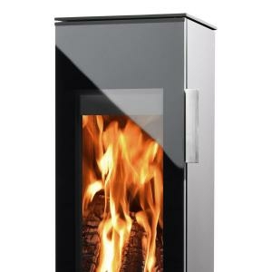Novaline Cantara Kaminofen schwarz / schwarze Glasfront