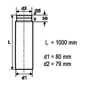 RR Pellets schwarz Ø80 L:1000