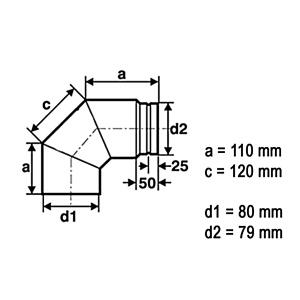 RR Pellets schwarz Ø80 Bogen 90°