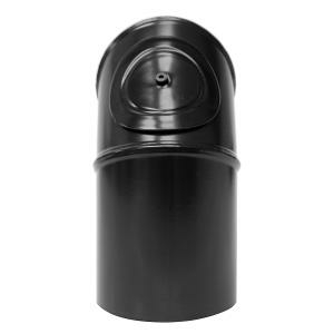 RR Pellets schwarz Ø80 Bogen dreiteilig 90° mit Reinigungsöffnung