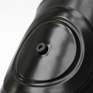 RR Pellets schwarz Ø80 Bogen dreiteilig 90° mit Reinigungsöffnung