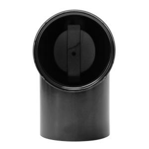 RR Pellets schwarz Ø80 Bogen zweiteilig 90° mit Reinigungsöffnung