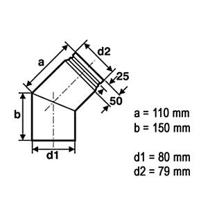 RR Pellets schwarz Ø80 Bogen 45°