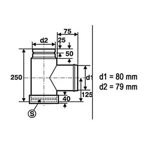 RR Pellets schwarz Ø80 T-Stück