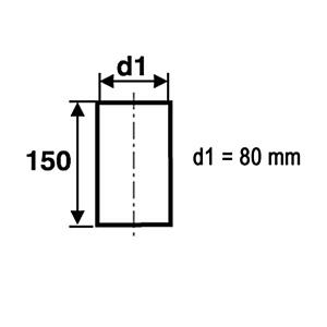 RR Pellets schwarz Ø80 Schornsteinanschlussstück