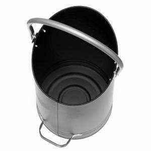 Raik Kohlekorb HAGEN, schwarz, mit silberfarbenen Griffen