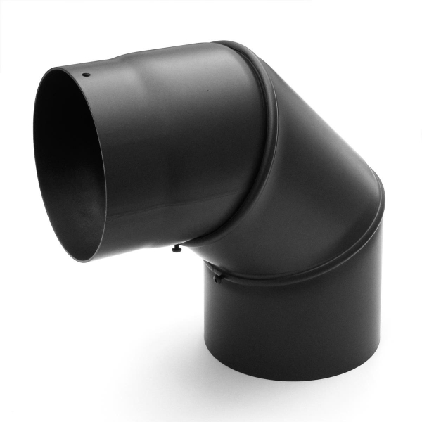 RR schwarz Ø150mm Bogen 0-90° ohne Tür