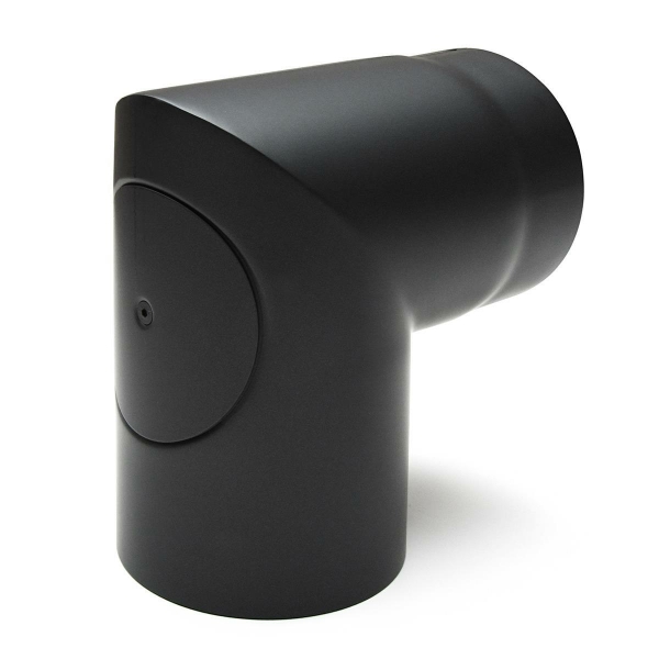 RR schwarz Ø150mm Bogen 90° - 2teilig, ohne Tür