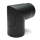 RR schwarz Ø150mm Bogen 90° - 2teilig, ohne Tür