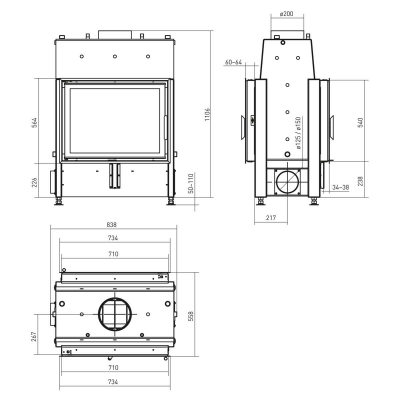 Schmitzker No3, Wasserführender Kamineinsatz, 12kW