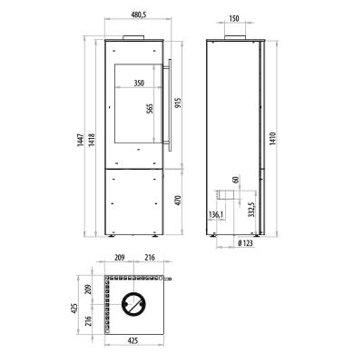Ipala Smart Compact Stahl schwarz, Türanschlag rechts, Stahltür