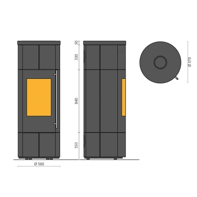 Pacaya Compact AH Sockelhöhe 330 mm, mit Warmhaltemodul 330 mm, Keramik schneeweiß