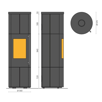 Pacaya Plus Compact AH Sockelhöhe 500 mm, mit Speichermodul 330 mm, Naturstein Serpentin