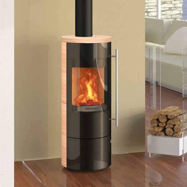 Tipas Compact III Stahl schwarz/ Keramikverkleidung caffee coretto, Glasfront
