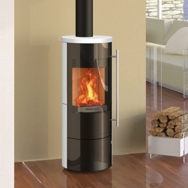 Tipas Compact III Stahl schwarz/ Keramikverkleidung schneeweiß, Glasfront