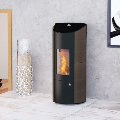 Levana Aqua 8kW Stahl schwarz/ Keramik caffe arabica