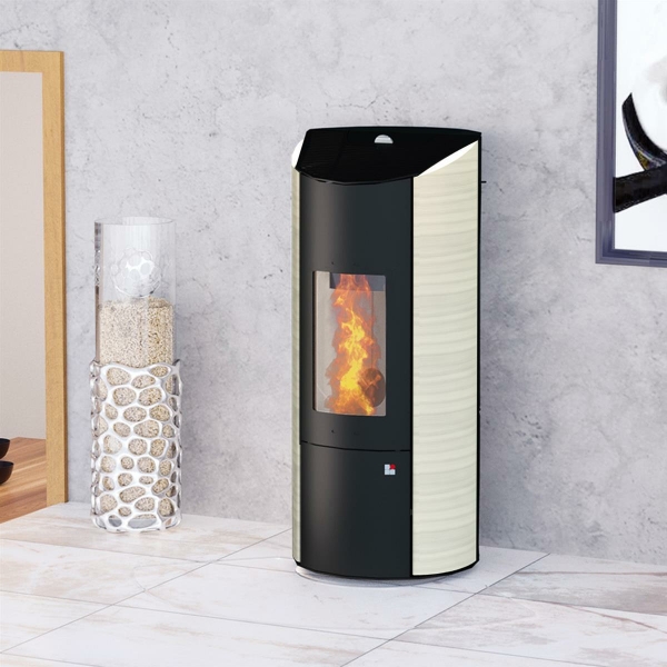 Levana Aqua 8kW Stahl schwarz/ Keramik caffe freddo