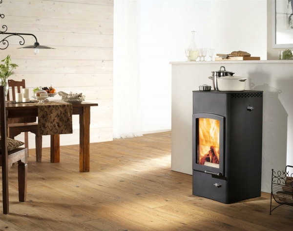 Lucy Cook Kaminofen Stahl gussgrau, RR hinten