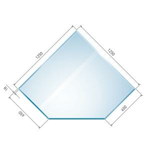 Glasbodenplatte Diamant 2 inkl. Facette      1250 x 1250 mm