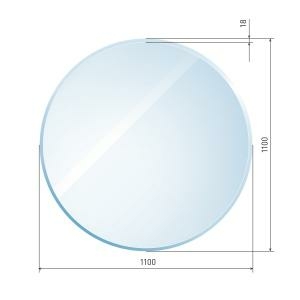 Glasbodenplatte Kreis inkl. Facette              1100 x 1100 mm