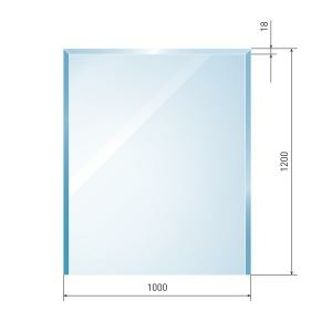 Glasbodenplatte Rechteck inkl. Facette        1000 x 1200 mm