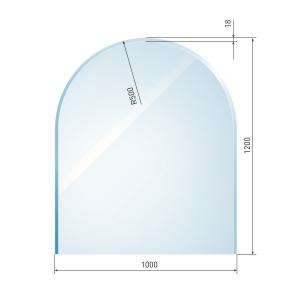 Glasbodenplatte Zunge 2 inkl. Facette         1000 x 1200 mm