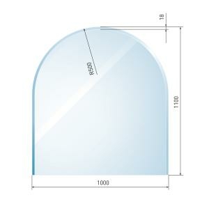 Glasbodenplatte Zunge 3 inkl. Facette         1000 x 1100 mm