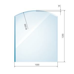 Glasbodenplatte Zunge flach inkl. Facette    1000 x 1200 mm