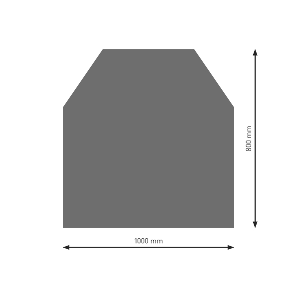 Bodenplatte B2 gussgrau (2) 6-Eck  800x1000mm
