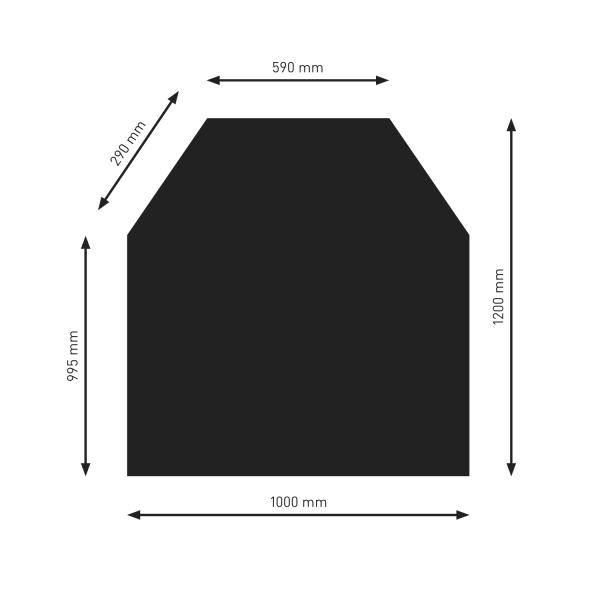 Bodenplatte B2 schwarz 6-Eck   1200x1000mm