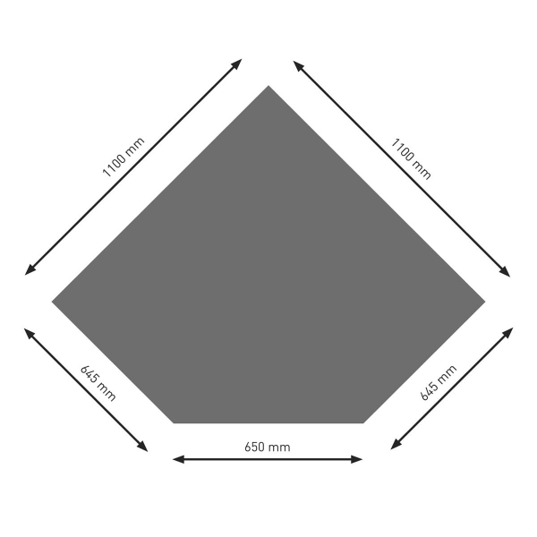 Bodenplatte B5 gussgrau Diamant  1100x1100mm