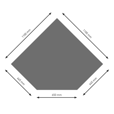 Bodenplatte B5 gussgrau Diamant  1100x1100mm