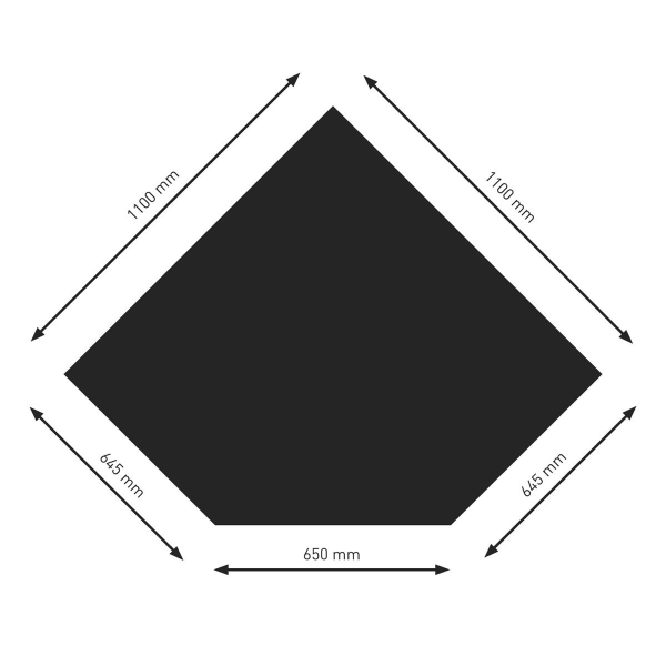 Bodenplatte B5 schwarz Diamant  1100x1100mm