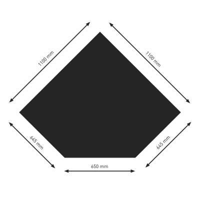 Bodenplatte B5 schwarz Diamant  1100x1100mm