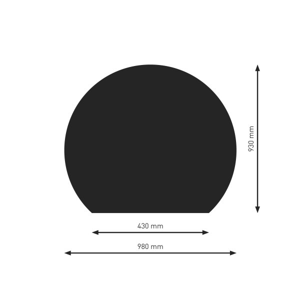 Bodenplatte B7 schwarz (2) Kreisabschnitt  980x930mm