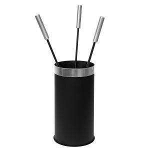 Raik Kaminbesteck 3-tlg EDGAR, schwarz mit Edelstahlgriffen