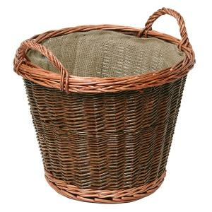 Weidenkorb, hell, rund, mit Jute-Einlage, 50 cm