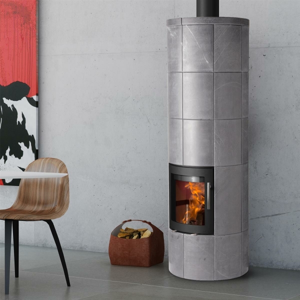 M3 Kaminofen Schwarz/ Speckstein, inkl. PowerStones, RR oben
