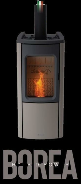 Dielle Borea Hybridofen B22 Stahl Olivgrün-6 kW