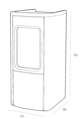 Dielle Borea Hybridofen B22 Stahl Olivgrün-6 kW
