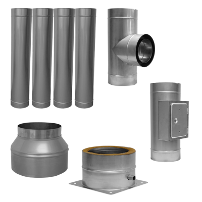 Standardset für Festbrennstoff Ablauf seitlich/unten...