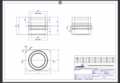 Fundamentplatte offen als Zwischenstütze