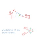 Pellet-Rohrbogen DN 100 mit Bördelrand