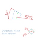 Pellet-Rohrbogen DN 100 mit Bördelrand