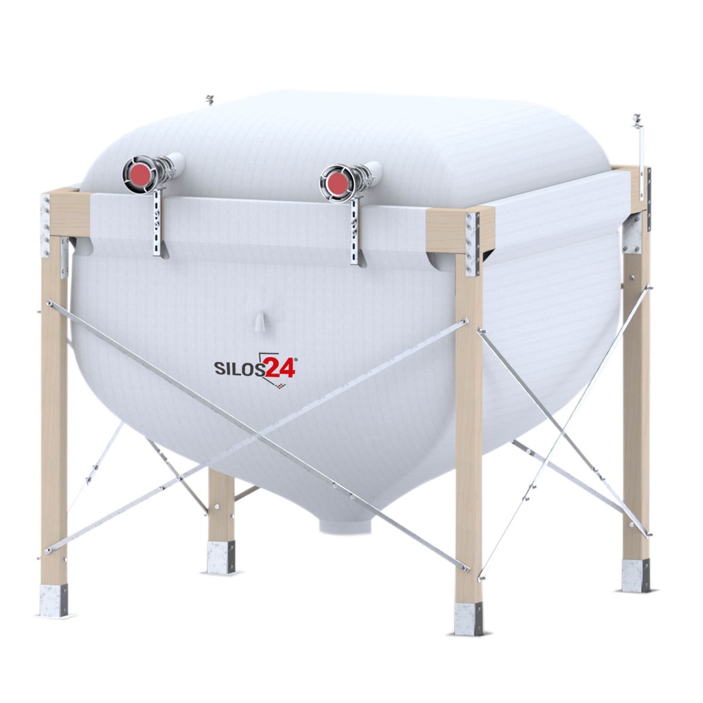 Pelletsilo mit Holzgestell