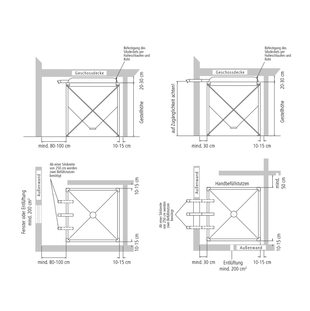 Pelletsilo Flexilo HOLZ von A.B.S. mit Holzgestell