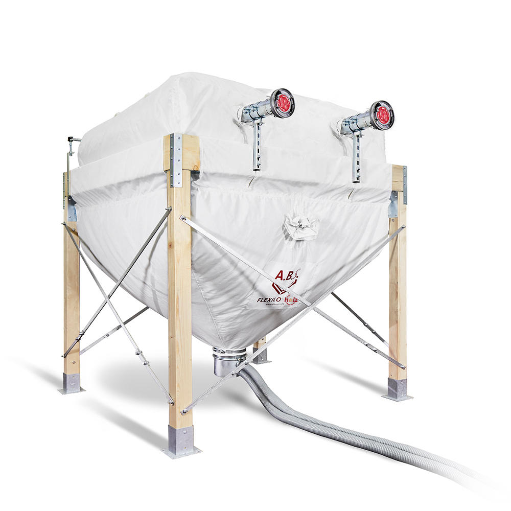 Pelletsilo Flexilo HOLZ von A.B.S. mit Holzgestell
