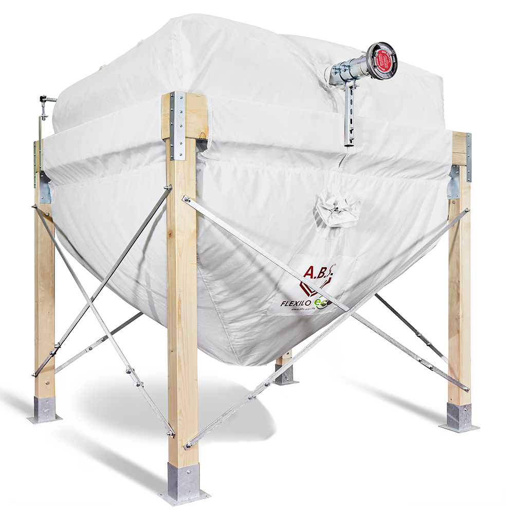 Pelletsilo Flexilo HOLZ von A.B.S. mit Holzgestell